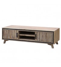 Seashore TV Cabinet in Solid Acacia Timber in Silver Brush Colour